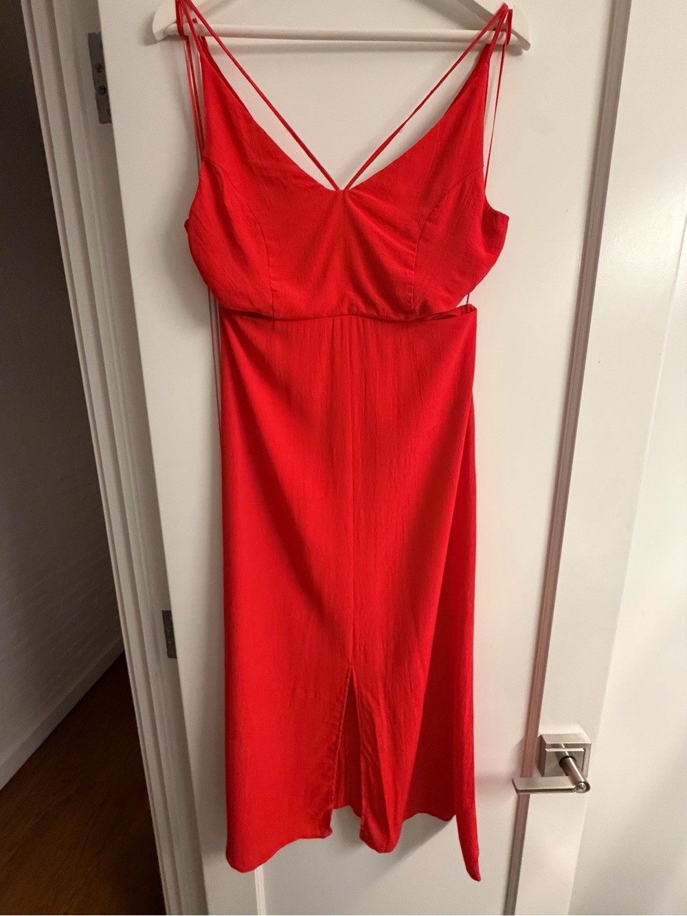 Topshop Red V-Neck Strappy Dress